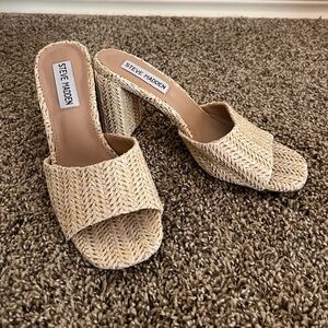 Steve Madden Woven Raffia Block Heel